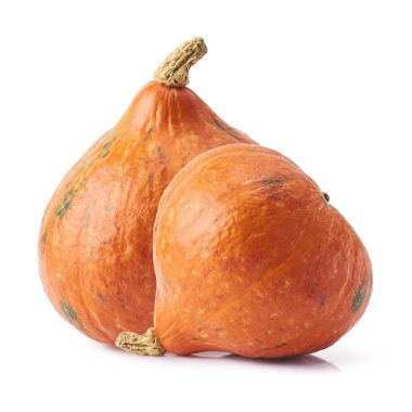 Bütün taze organik Turuncu kabak beyaz arka plan üzerinde izole