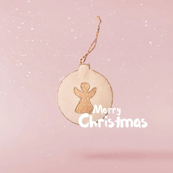 Kerst Concept Creatieve Kerstmis Conceptie Gemaakt Door Vallen Lucht Retro — Stockfoto