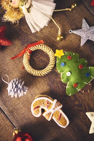 Boże Narodzenie Tła Zestaw Zawiera Mnóstwo Różnych Kolorowe Bombki Zabawki — Zdjęcie stockowe