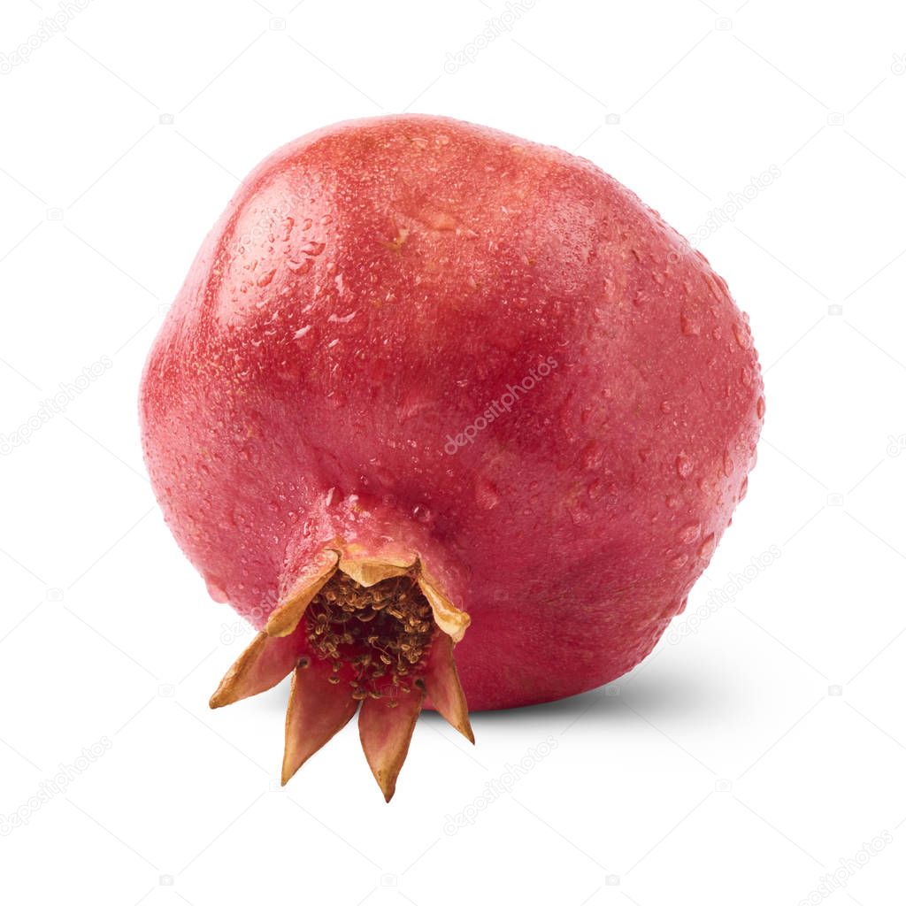 Fresh ripe pomegranate isolated on white background. High resolution image