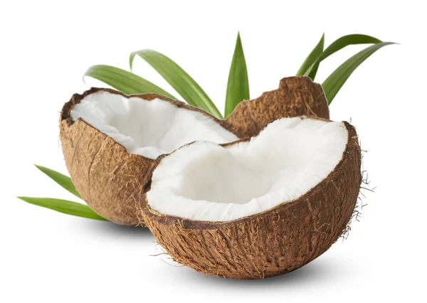 Свіжий стиглий кокос ізольований на білому тлі — стокове фото