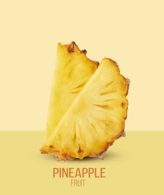 Taze olgun bütün ve dilimler ve yaprakları ile bebek Ananas kesilmiş 