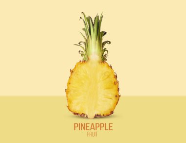 Taze olgun bütün ve dilimler ve yaprakları ile bebek Ananas kesilmiş 