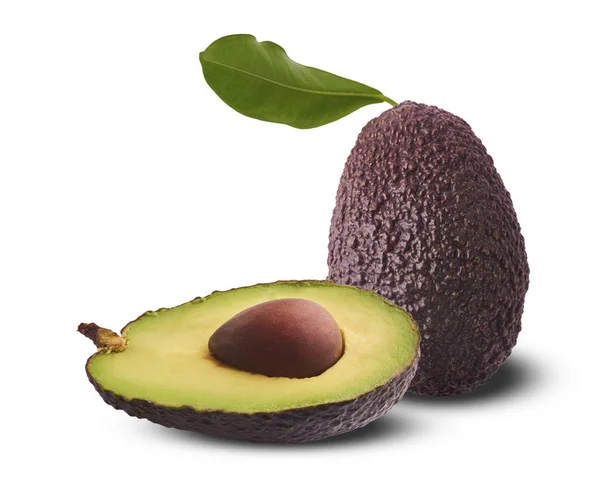 Verse rijpe avocado geïsoleerd op wit — Stockfoto
