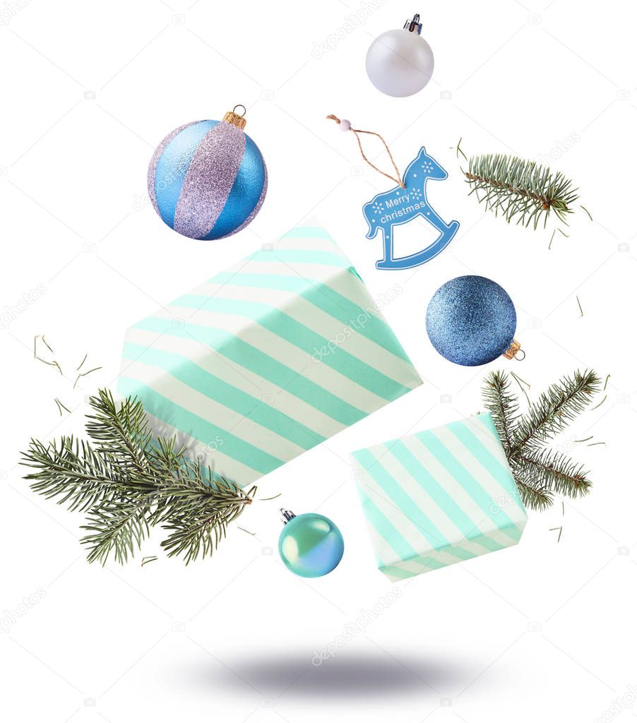 Christmas holiday conception. High resolution image. Levitation 