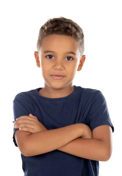 Schöne Lateinische Kind Vergöttert Auf Weißem Hintergrund — Stockfoto