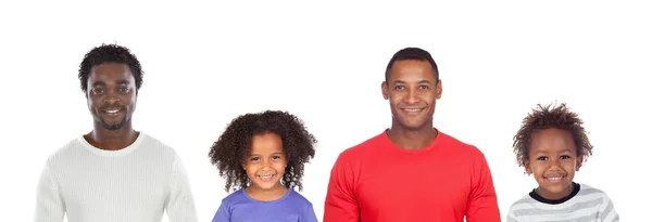 Familia Feliz Aislada Sobre Fondo Blanco —  Fotos de Stock