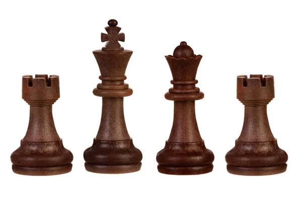 Šachové Figurky Izolované Bílém Pozadí — Stock fotografie