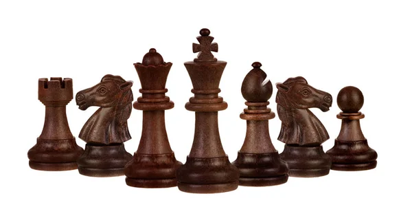 Schachfiguren Isoliert Auf Weißem Hintergrund — Stockfoto
