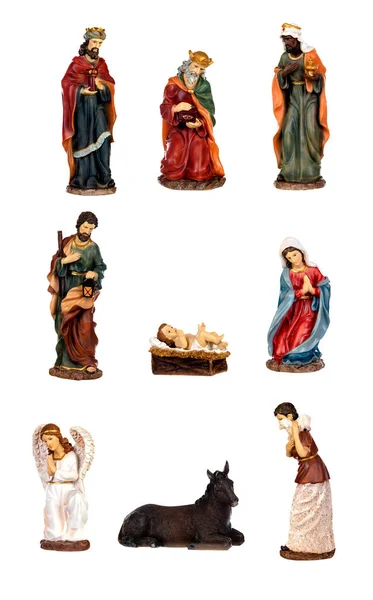 Image Figures Nativity Portal Isolated White Background — Stock Photo, Image