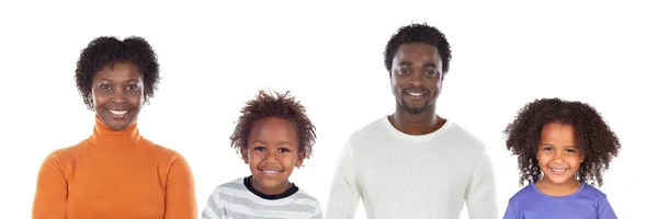 Beyaz Bir Arka Plan Üzerinde Izole Mutlu Bir Aile — Stok fotoğraf