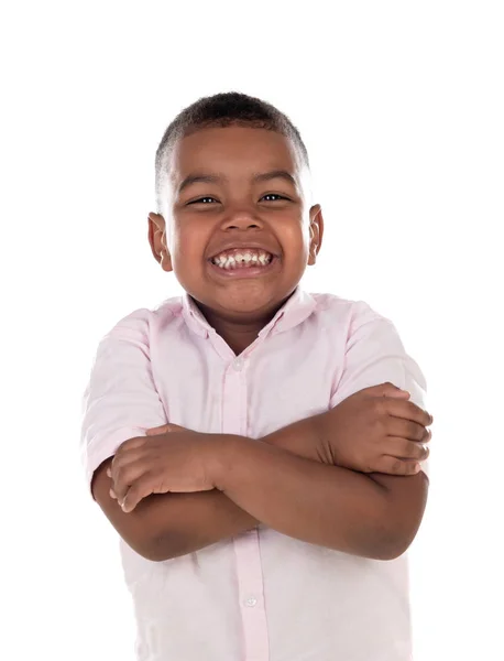 Niño Latino Feliz Aislado Sobre Fondo Blanco —  Fotos de Stock