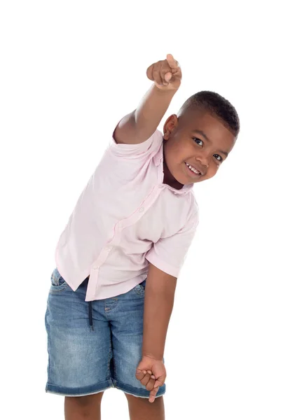 Χαρούμενο Λατινικό Παιδί Απομονωμένο Λευκό Φόντο — Φωτογραφία Αρχείου