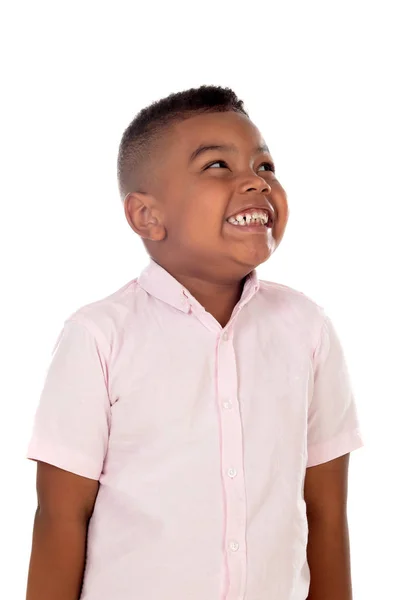 Niño Latino Pensativo Aislado Sobre Fondo Blanco — Foto de Stock