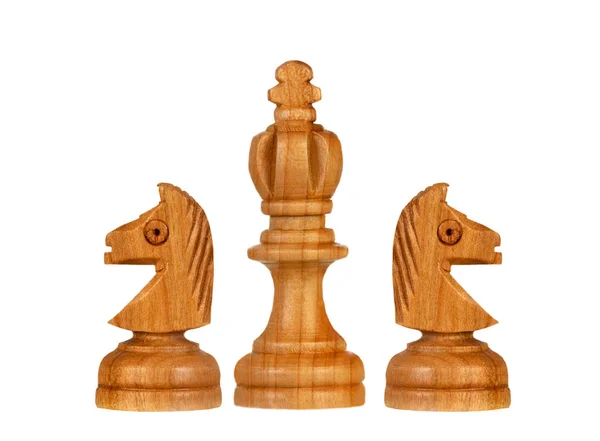 Brown Chess Pieces Isolated White Background — Stock Photo, Image