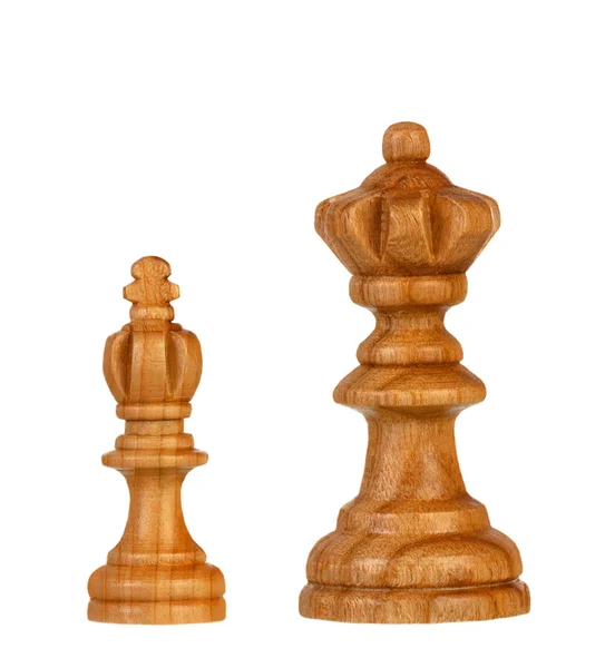 Hnědá Šachové Figurky Bílém Pozadí — Stock fotografie