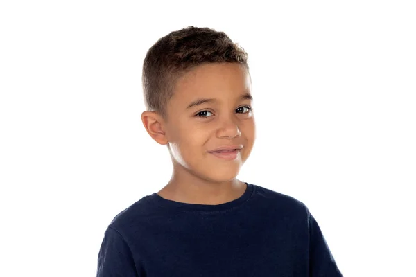 Schöne Lateinische Kind Vergöttert Auf Weißem Hintergrund — Stockfoto