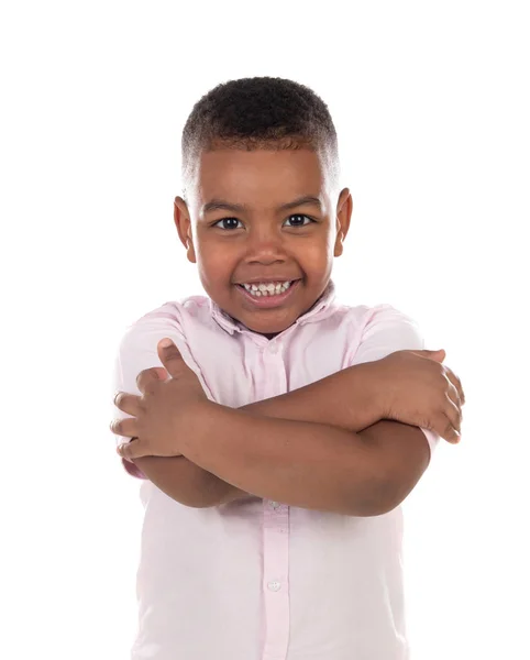 白い背景に孤立した幸せなラテンの子供 — ストック写真