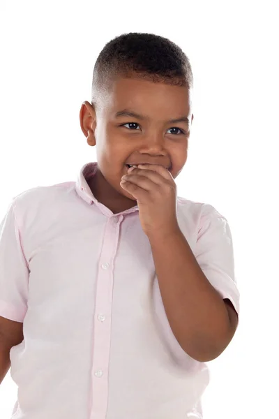 Niño Latino Aislado Sobre Fondo Blanco —  Fotos de Stock