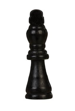 Siyah satranç taşını, beyaz bir arka plan üzerinde izole kral 