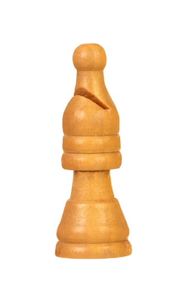 Brown Bishop Chess Piece Isolated White Background — Stock Photo, Image