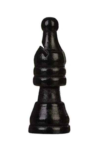 Black Bishop Chess Piece Isolated White Background — Stock Photo, Image