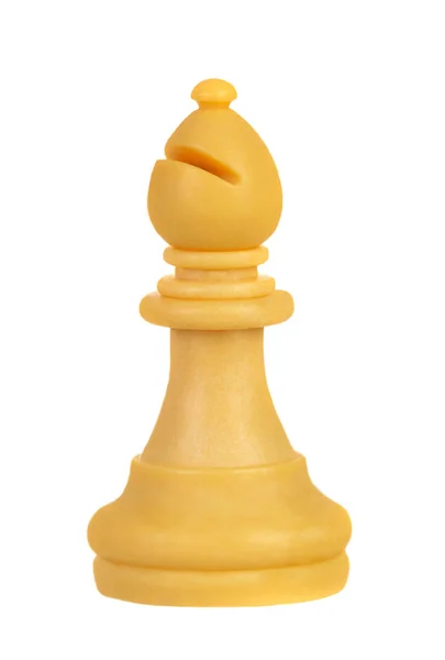 Biskup Šachová Figurka Izolovaných Bílém Pozadí — Stock fotografie
