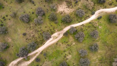 Extremadura coutryside güzel havadan görünümü