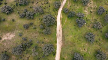 Extremadura coutryside güzel havadan görünümü