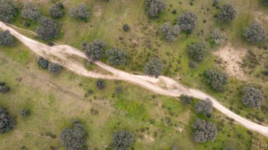 Extremadura coutryside güzel havadan görünümü
