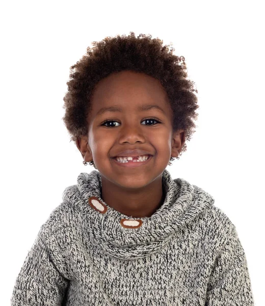 Belle Enfant Afro Américaine Sans Dents Isolées Sur Fond Blanc Images De Stock Libres De Droits