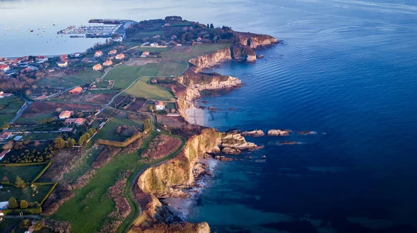 Vue Aérienne Imprenable Sur Côte Nord Espagnole — Photo