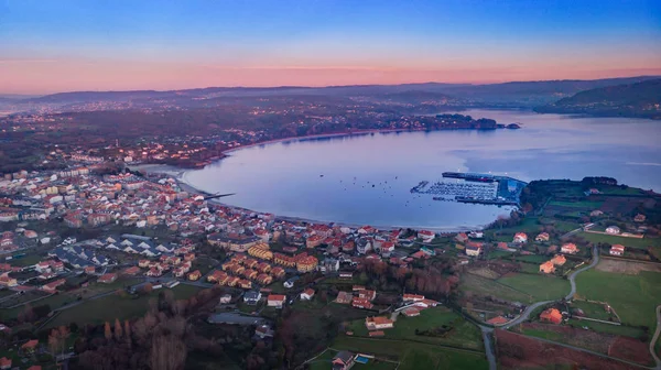 Aerial View Town Sunset Beautiful Colors — Stock Photo, Image