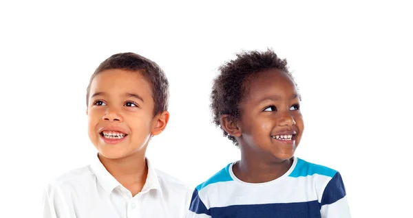 Beyaz Arka Planda Izole Gülümseyen Çocuklar — Stok fotoğraf