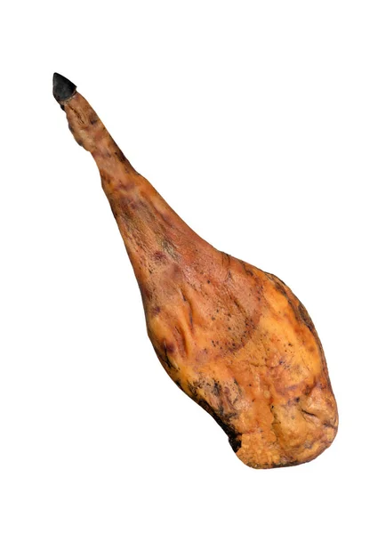Иберийская Ветчина Нога Белом Фоне — стоковое фото