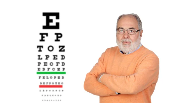 Senior Man Glasses Checking His View — Stock Photo, Image