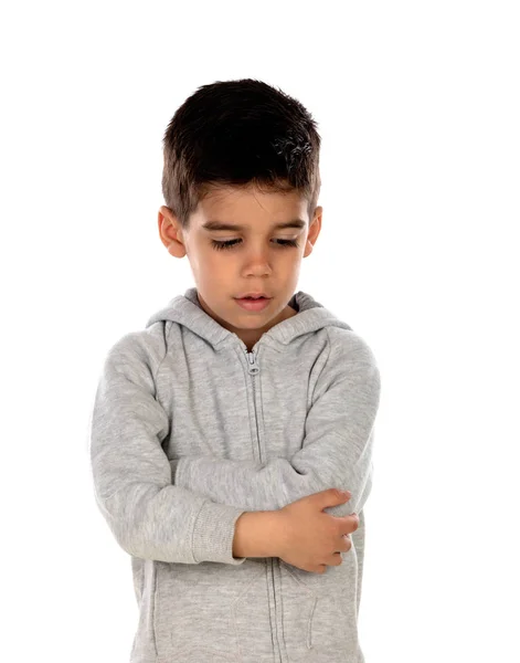 Sad Child Isolated White Background — Stock Photo, Image