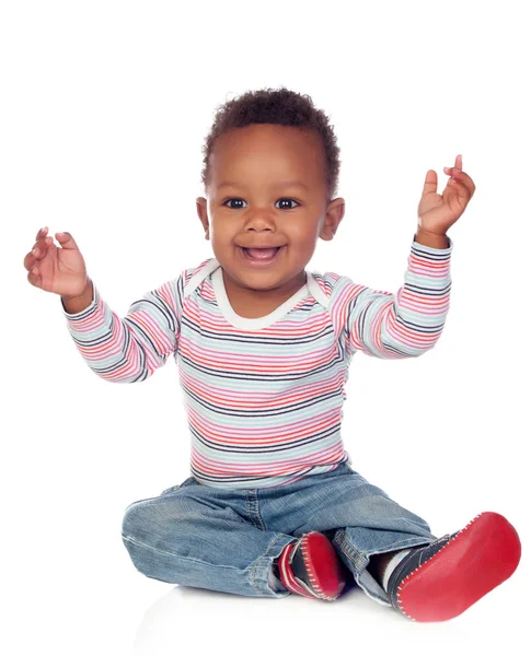 Lustiges und glückliches afrikanisches Baby — Stockfoto