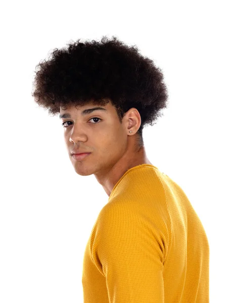 Teenager boy with yellow t-shirt — Stock Photo, Image