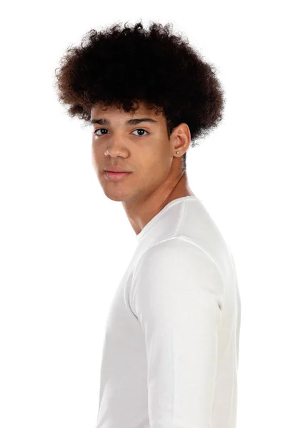 Adolescente menino com penteado afro — Fotografia de Stock