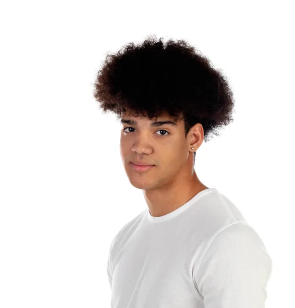 Adolescente menino com penteado afro — Fotografia de Stock
