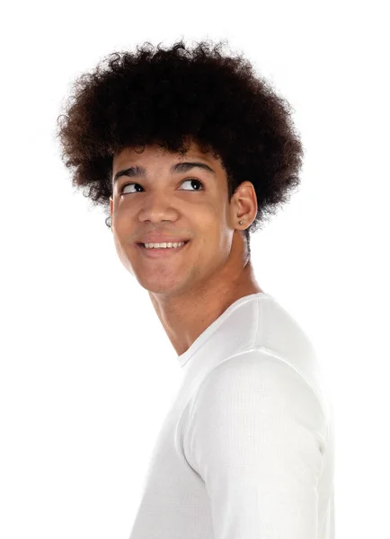 Ragazzo adolescente con acconciatura afro Fotografia Stock