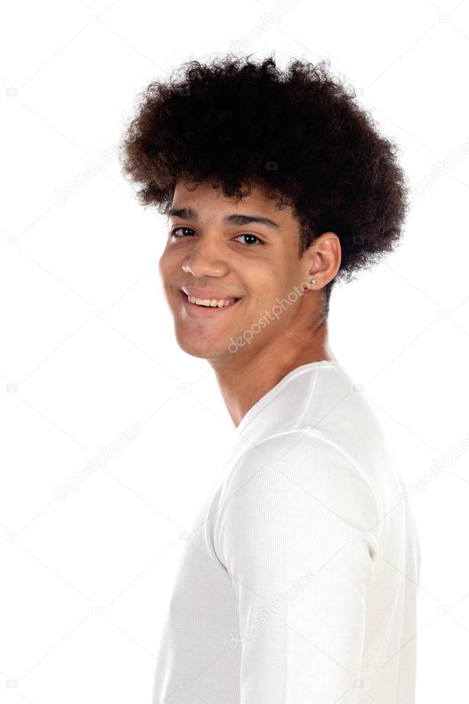 Teenager boy with afro hairstyle