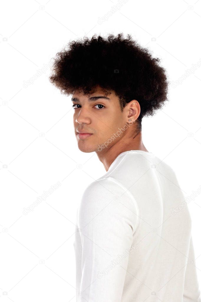 Teenager boy with afro hairstyle