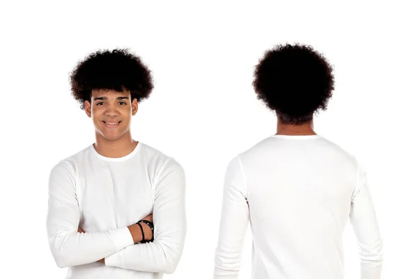Elöl és hátul egy fiatal afro srác — Stock Fotó