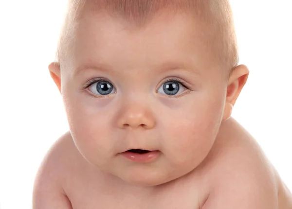 Porträt Eines Entzückenden Kleinen Jungen Fünf Monate Alt Isoliert Auf — Stockfoto