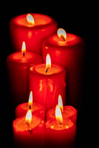 Candele Natale Rosso Decorazione Vacanze — Foto Stock