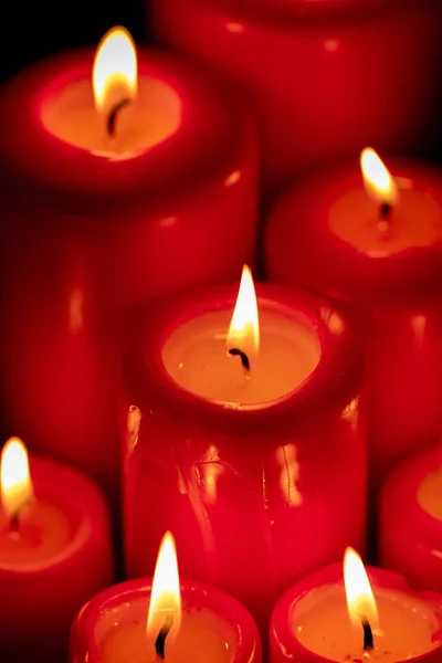 Candele Natale Rosso Decorazione Vacanze — Foto Stock