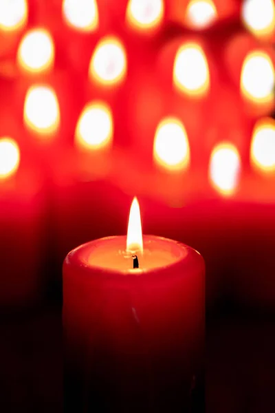 Candele Natale Rosso Decorazione Vacanze — Foto Stock