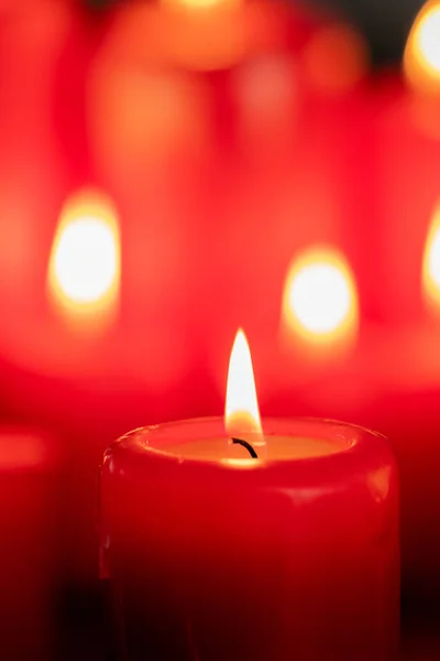 Candele Natale Rosso Decorazione Vacanze — Foto Stock